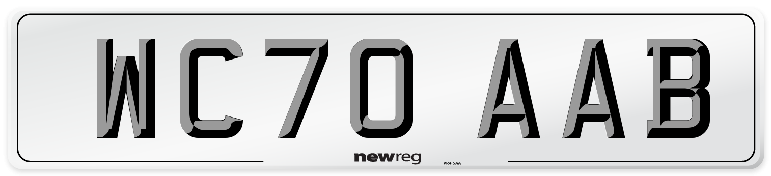 WC70 AAB Number Plate from New Reg